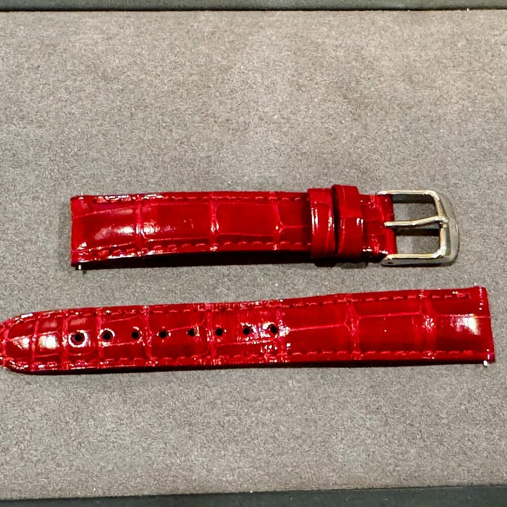 Authentic MICHELE Serein 16MM Garnet Alligator Watch Strap